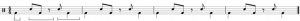 exemple de rythme composé avec de s noires et des croches avec une pulsation jouée sur le premier temps