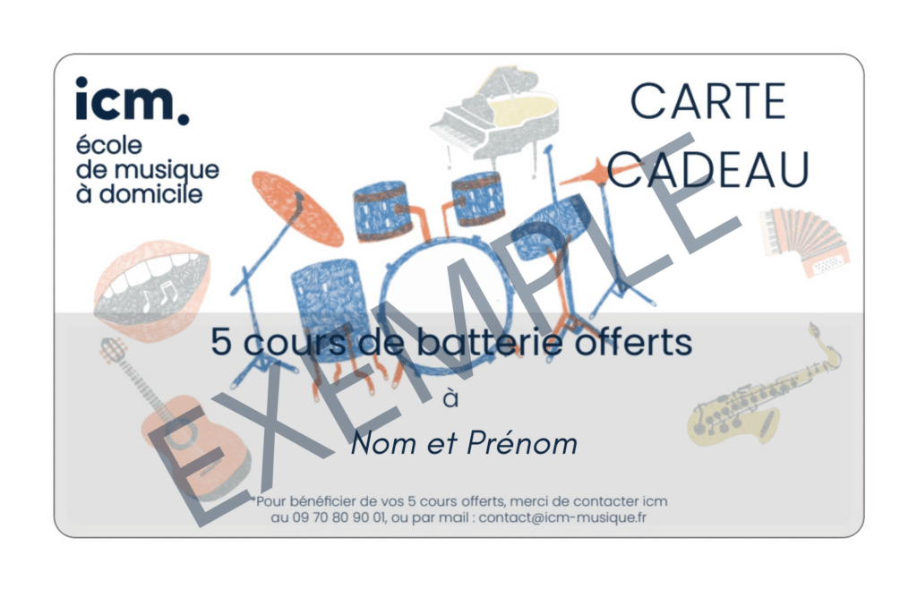 Cartes cadeaux icm noël cours de musique à domicile